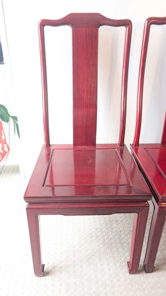 4 Vintage Rosewood Yoke-Back Chairs (Ming Style) - photo 2