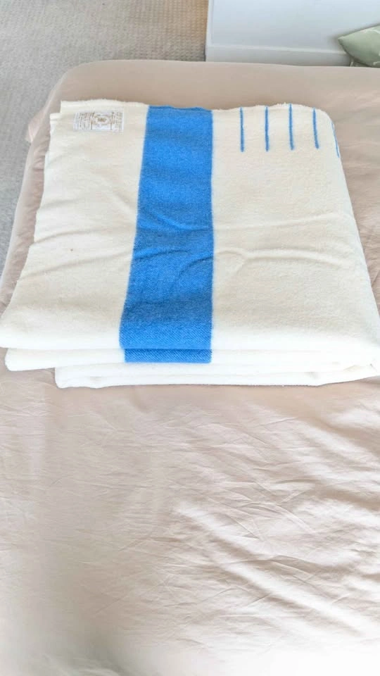 Sky Blue & White Vintage 70s 8-Point Hudson's Bay Blanket - photo 2