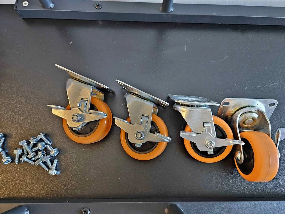 Set of 4 Orange Swivel Locking Caster Wheels