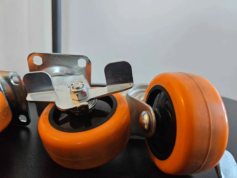 Set of 4 Orange Swivel Locking Caster Wheels - photo 2
