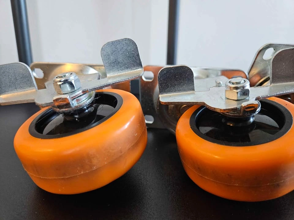 Set of 4 Orange Swivel Locking Caster Wheels - photo 3