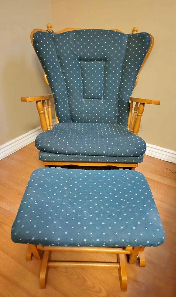 Wooden Glider Rocking Chair with matching Ottoman