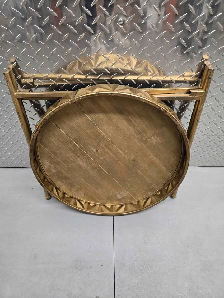 Gold Geometric Tray Top Side Table - photo 5