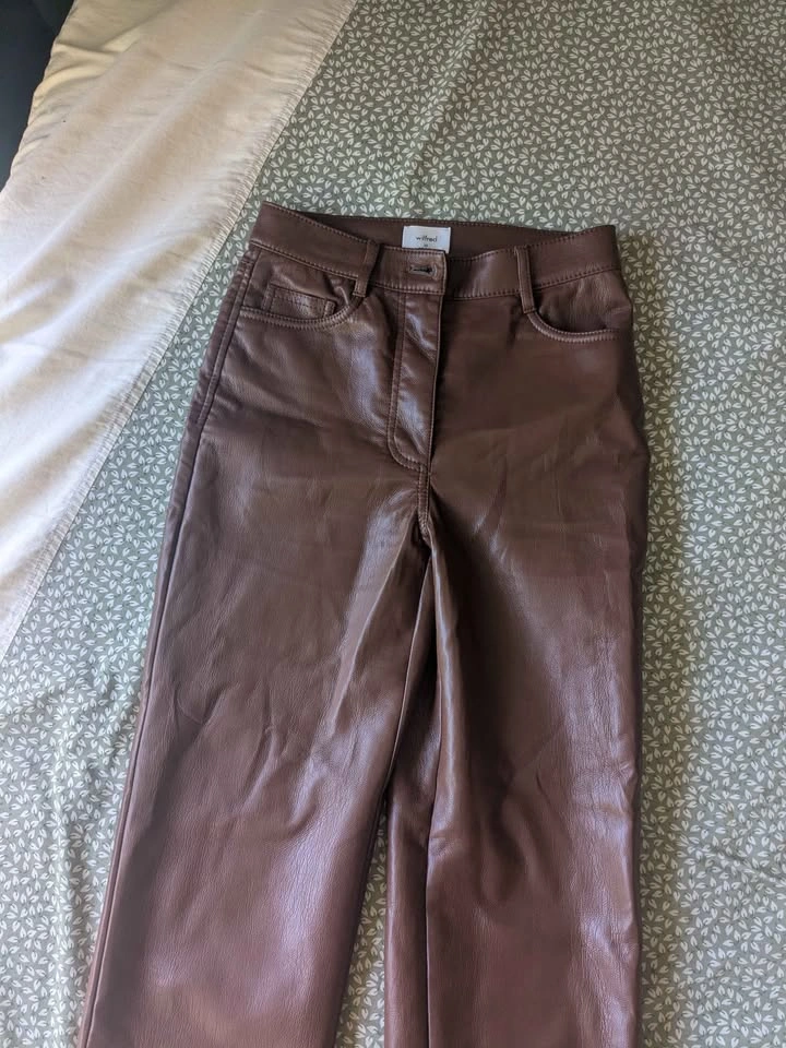 Aritzia brown leather pants - 00 - photo 2