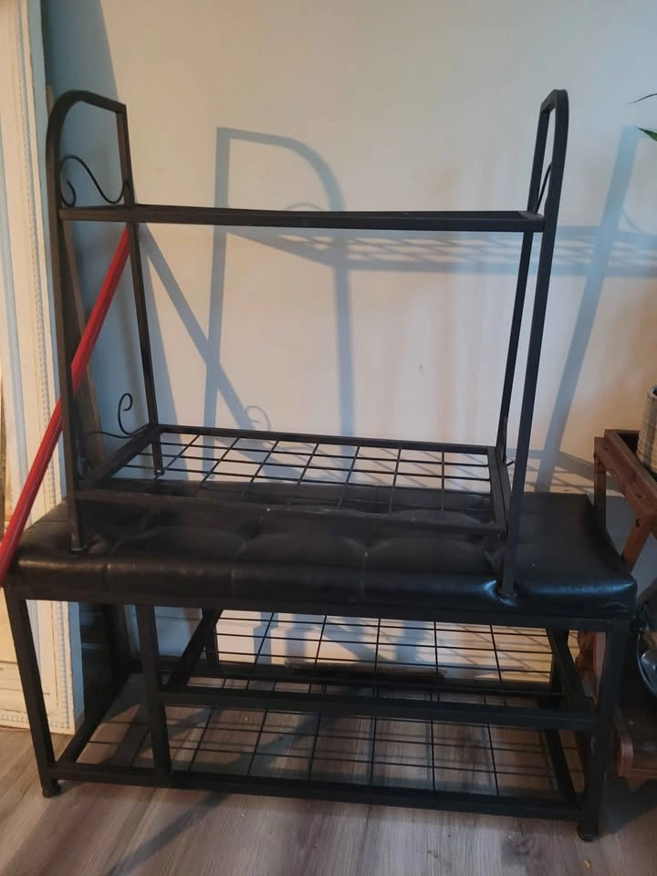 Shoe/Boot Rack, Bench Shoe Rack and Wire Basket Stand - photo 2