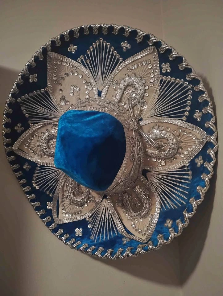 Salazar Yepez Blue Velvet Sombrero Charro