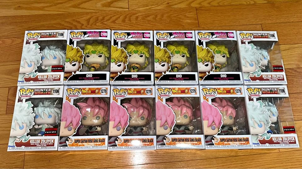 Funko Pop Anime Lot (12 Total) – Killua, Dio & Goku Black