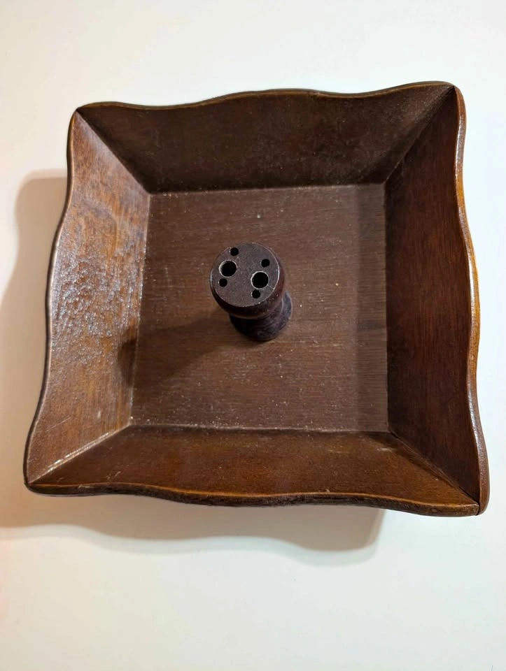 Vintage Wooden Incense Burner Tray