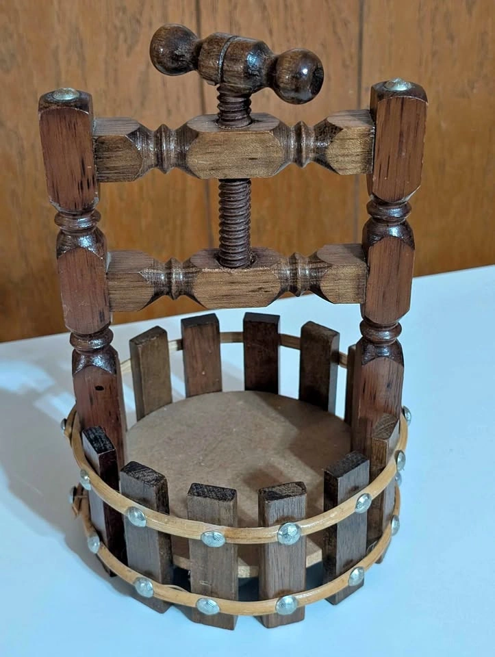 Vintage Wooden Wine Press Style Nutcracker