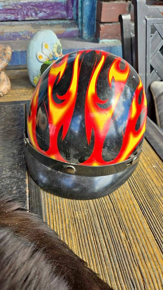 GLX DOT certified motorcycle helmet flame graphics