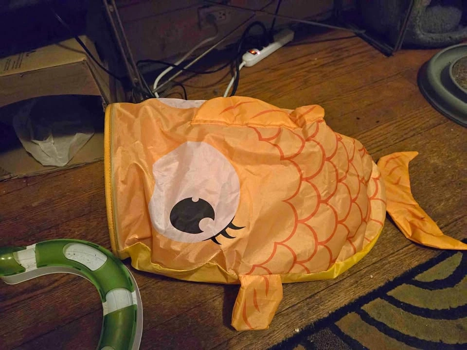 Cat hide tunnel bed
