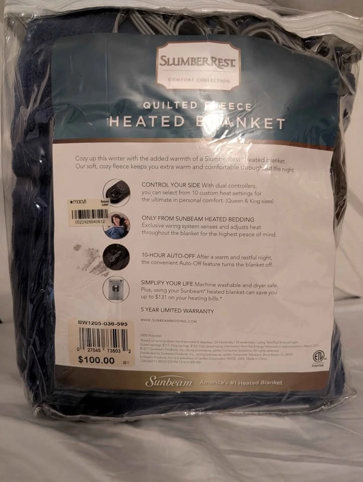 Slumber Rest Quilted Fleece Heated Blanket (Twin) - photo 2