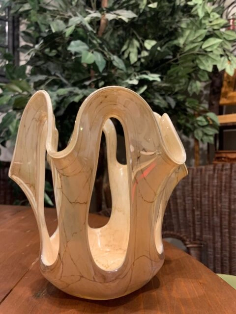 New Zorza Handkerchief Blown Glass Art / Vase / Candle Holder - photo 2