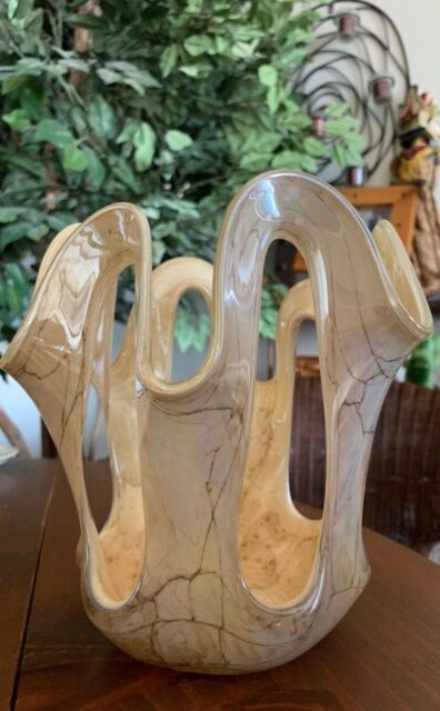 New Zorza Handkerchief Blown Glass Art / Vase / Candle Holder - photo 3