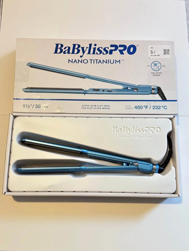 New - BaBylissPRO Nano Titanium 1 1/2" Ultra-Slim Flat Iron