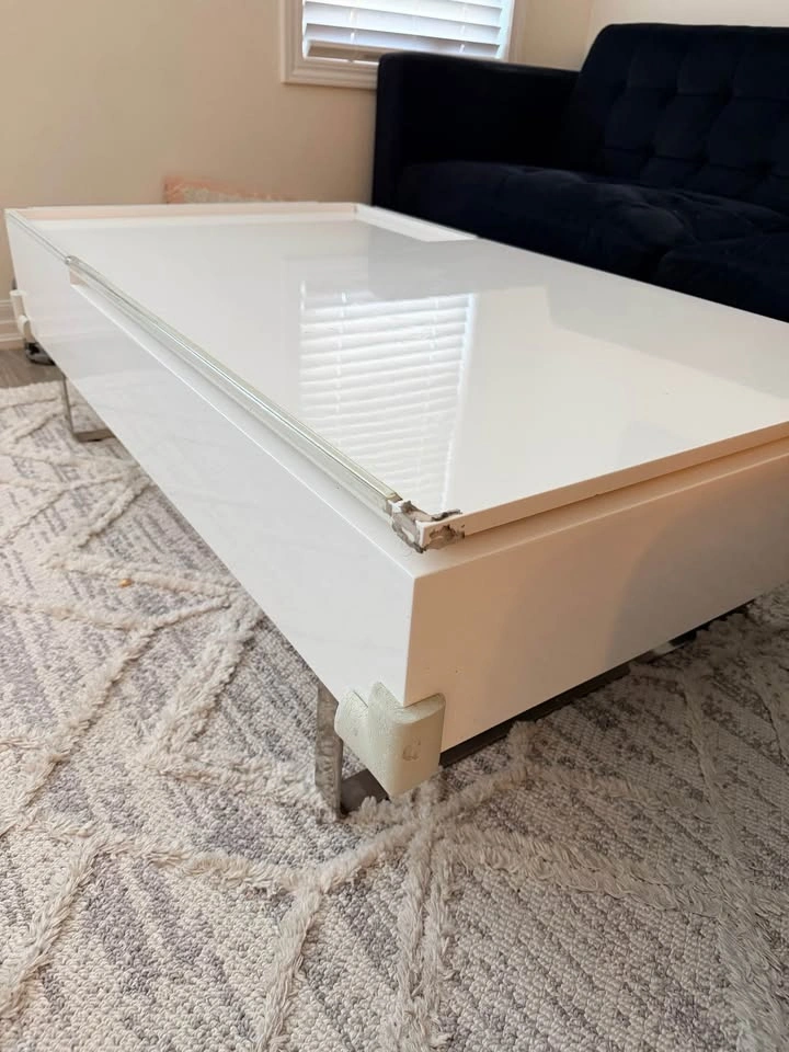 White High Gloss Lift-Top Coffee Table - photo 2