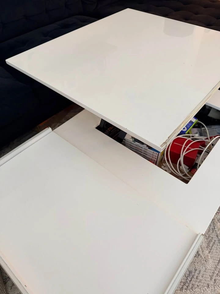 White High Gloss Lift-Top Coffee Table - photo 3