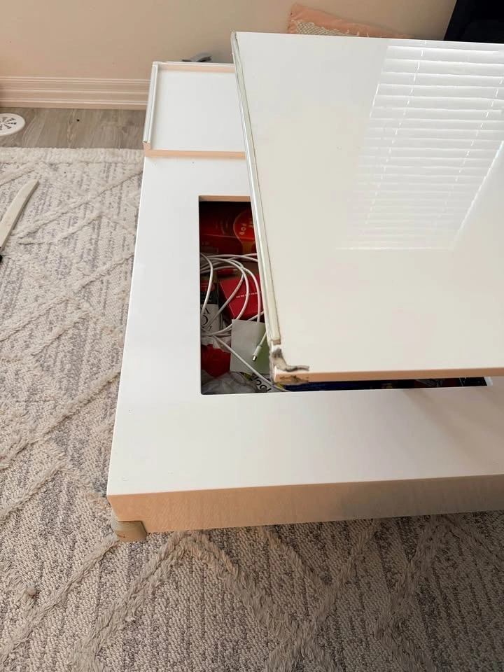White High Gloss Lift-Top Coffee Table - photo 4