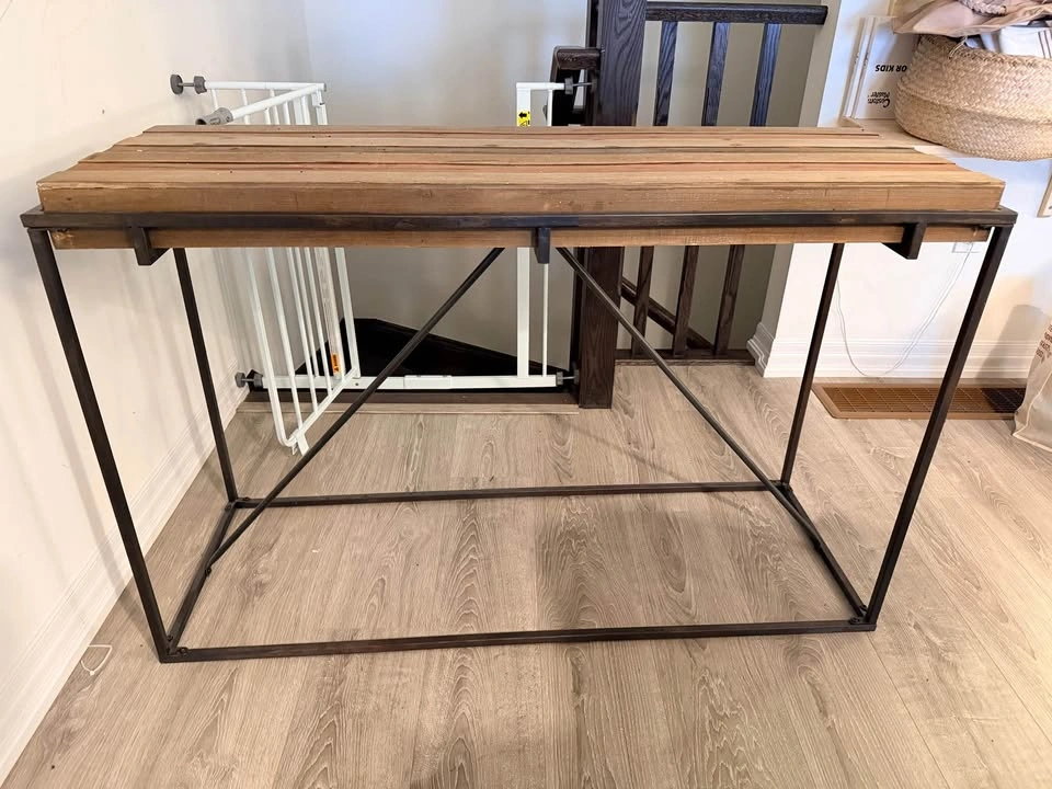 Industrial Reclaimed Wood Console Table - photo 2