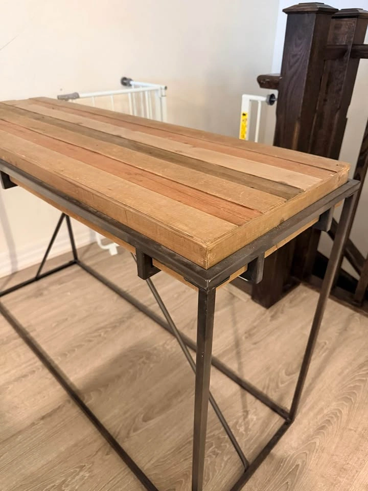Industrial Reclaimed Wood Console Table - photo 3