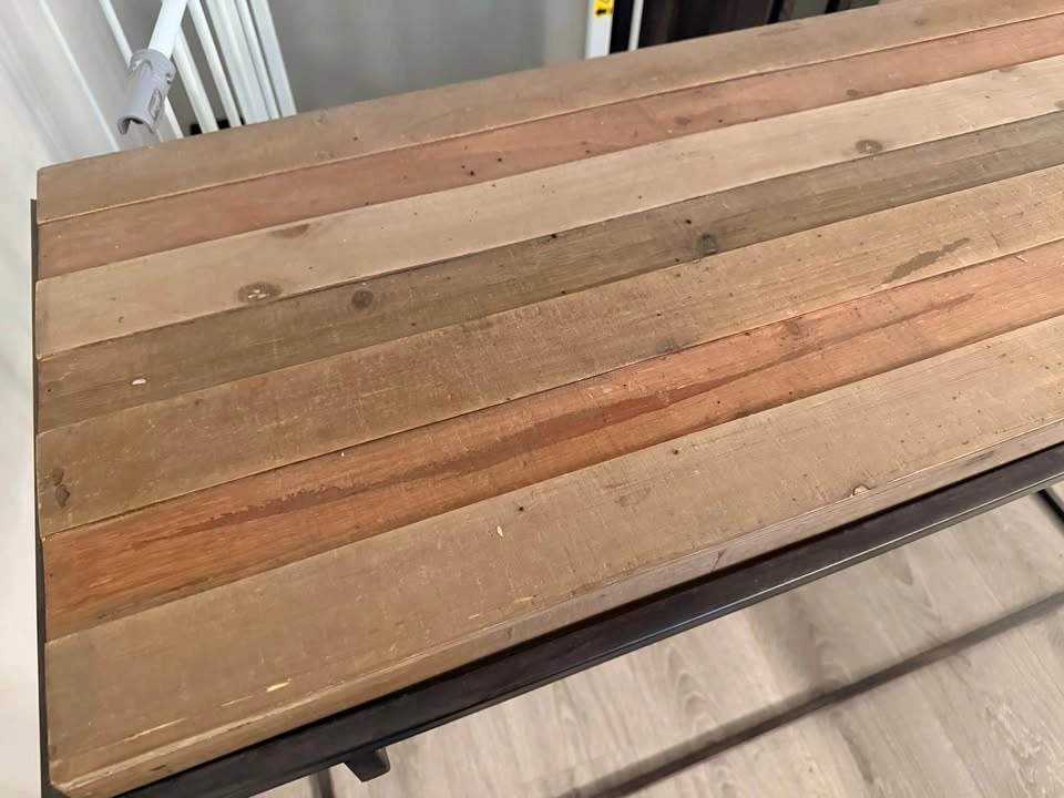 Industrial Reclaimed Wood Console Table - photo 4