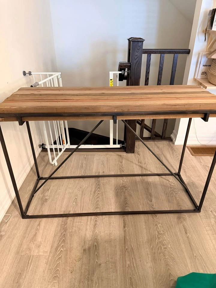 Industrial Reclaimed Wood Console Table - photo 5