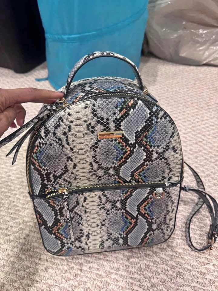 Aldo Leather Snakeskin Backpack Purse