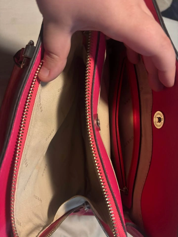 Guess Pink Croc Embossed Satchel Purse - photo 4