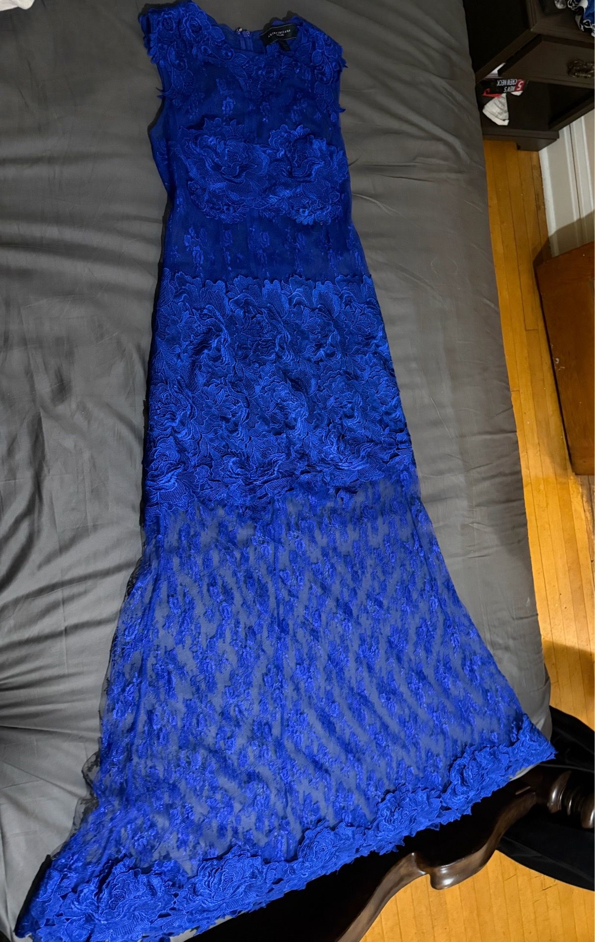 Blue embroidered dress for wedding or formal event - photo 2