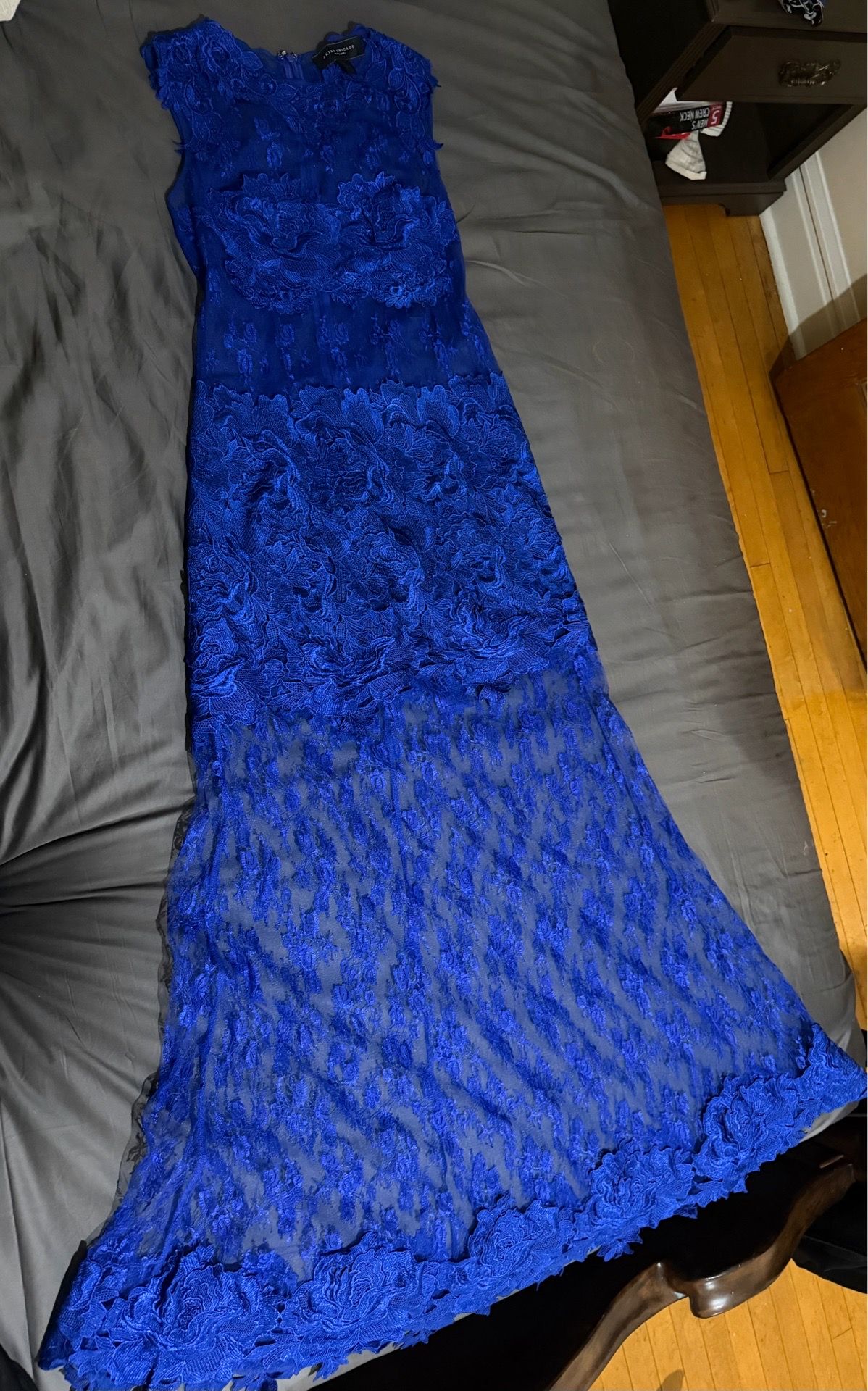Blue embroidered dress for wedding or formal event - photo 3