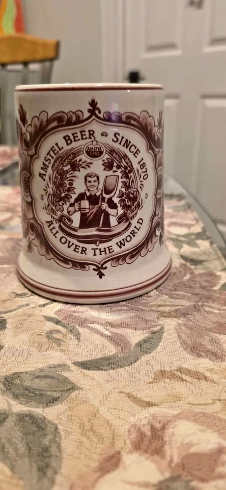 Vintage Amstel Beer Delftsche Huys Ceramic Mug