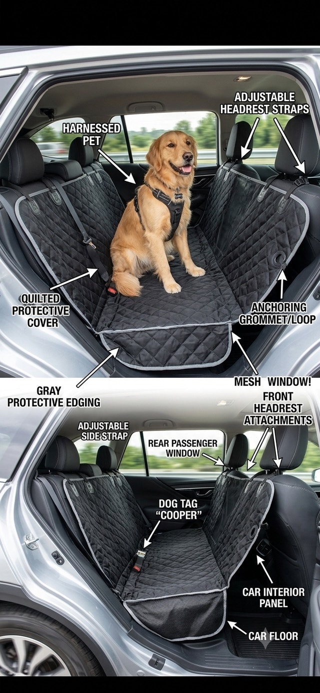 Heavy Duty Quilted Pet Cargo Liner SUV Car Seat Cover