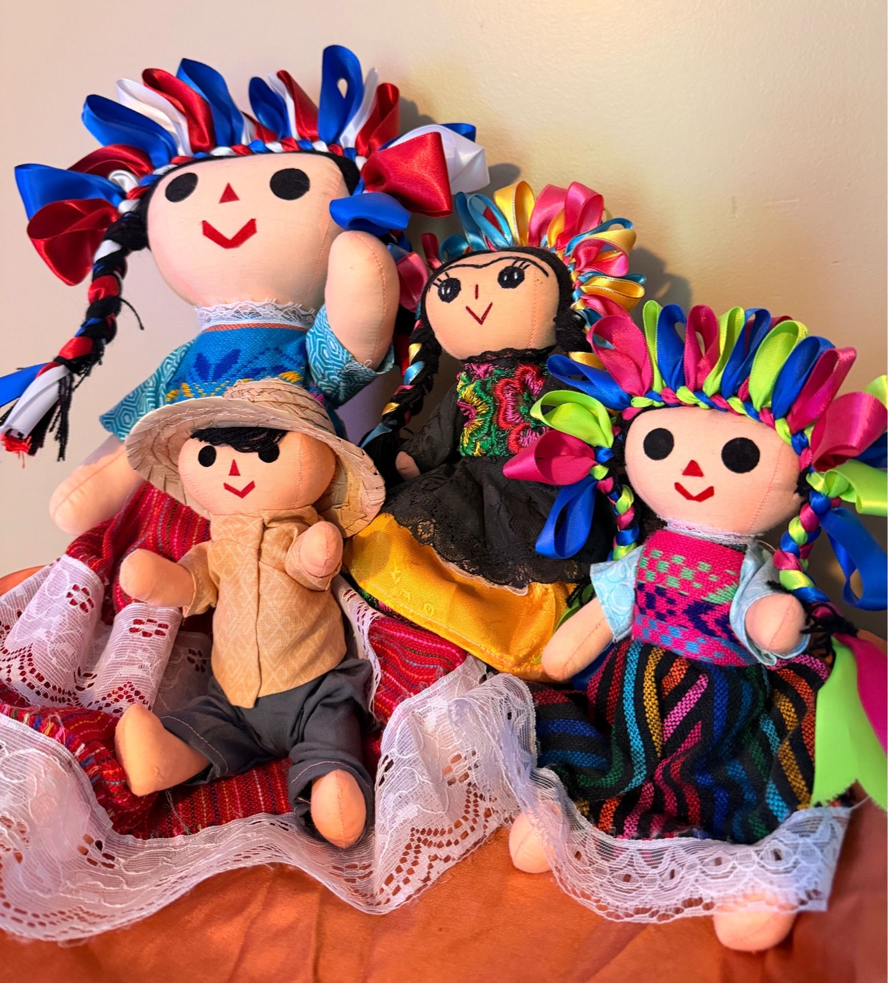Set of authentic handmade dolls from Mexico