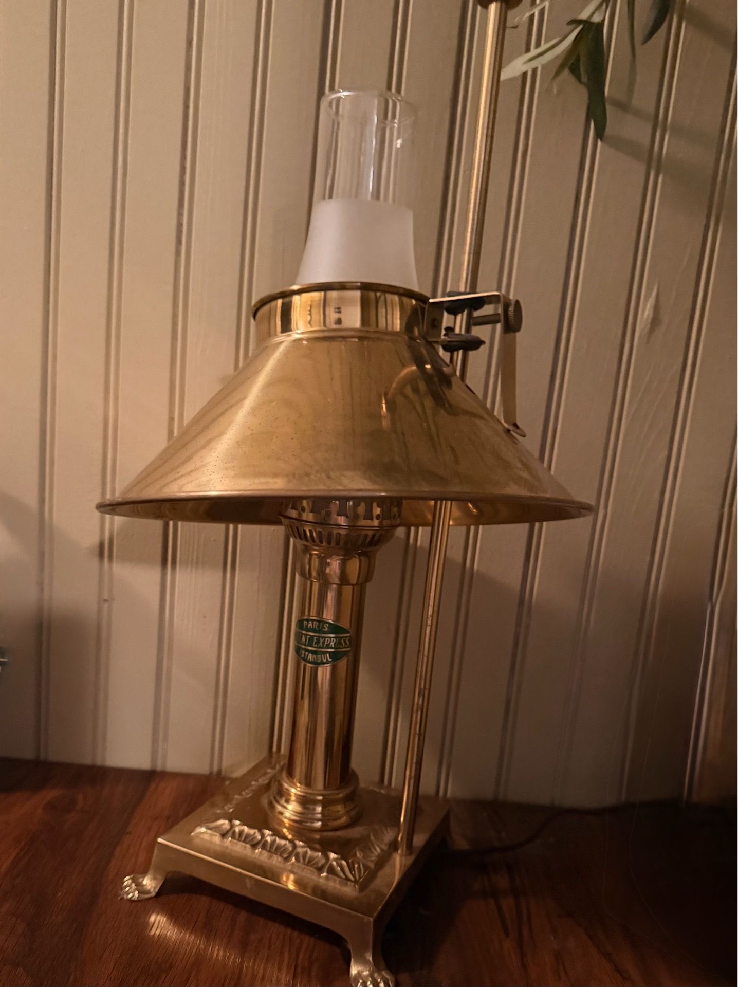 Vintage Orient Express brass table lamp - photo 3