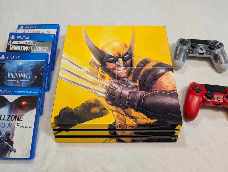 Ps4 Pro 1 Tb ( Wolverine Skin) + 2 Controllers and 4 Games - photo 2