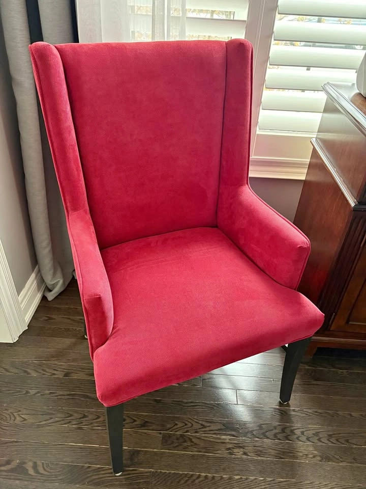 2 Custom Upholstered End Dining Chairs