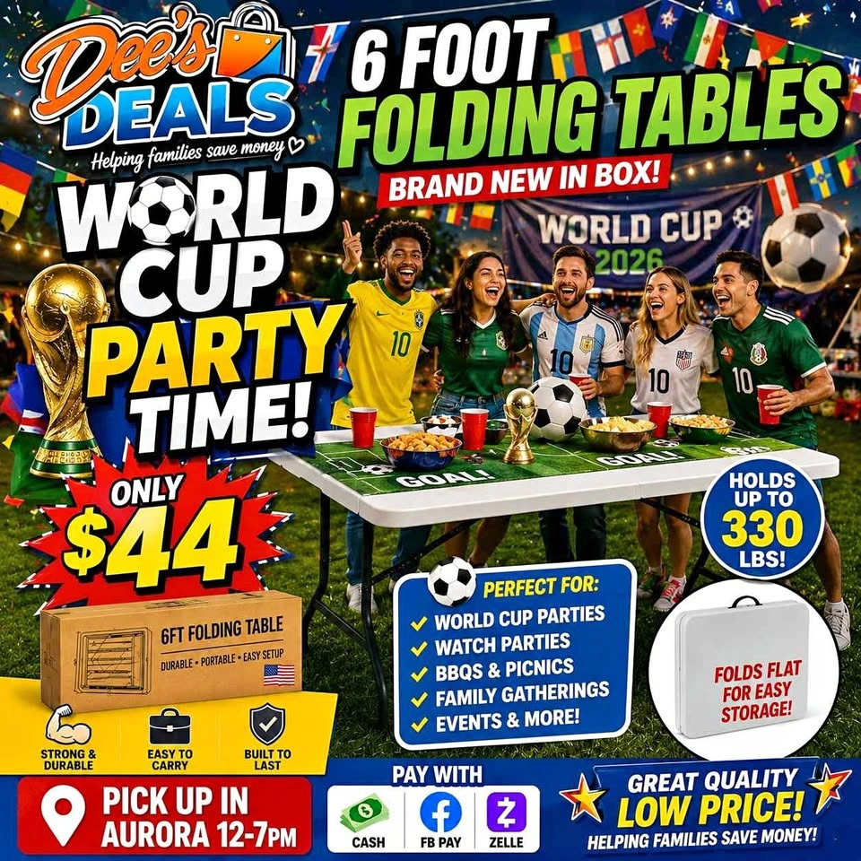 6 foot folding tables BRAND NEW IN BOX ONLY $44