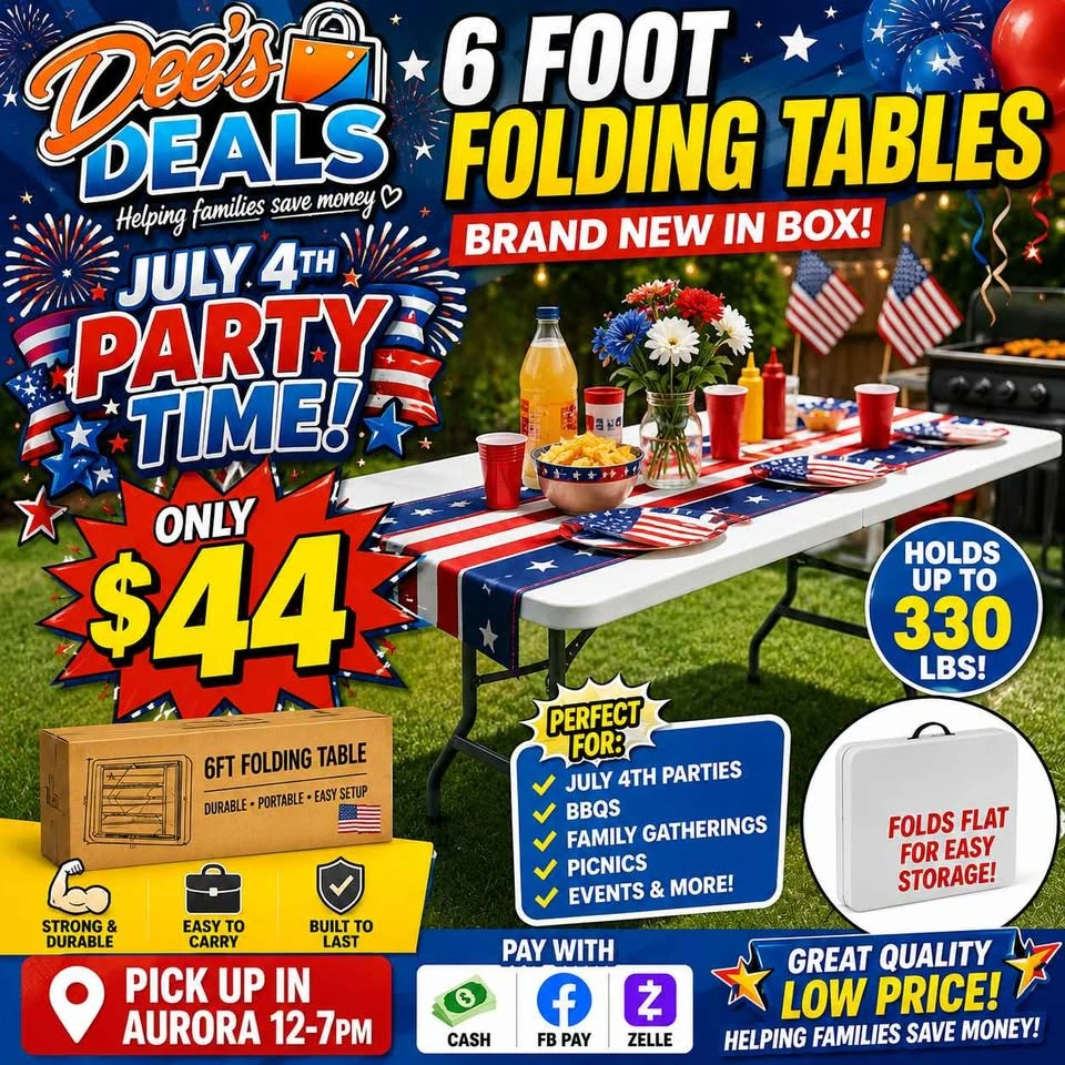 6 foot folding tables BRAND NEW IN BOX ONLY $44 - photo 3