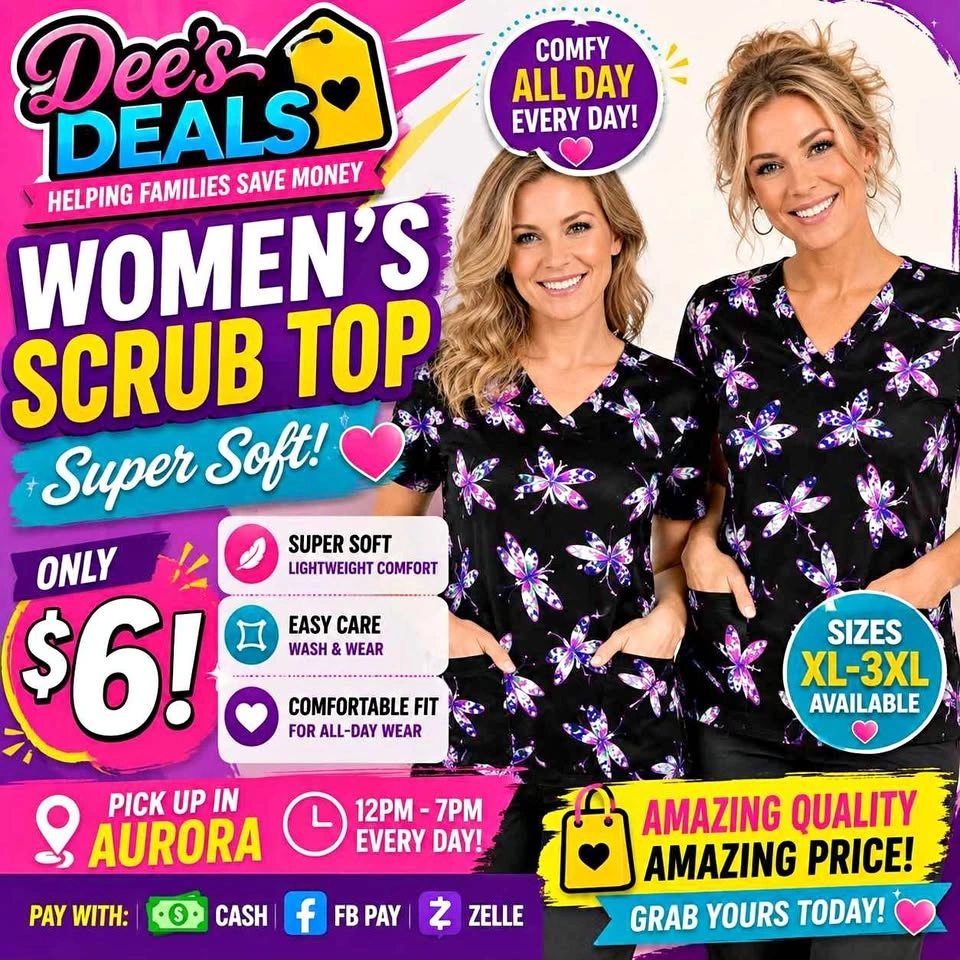 Women's Soft Scrub top ONLY $6