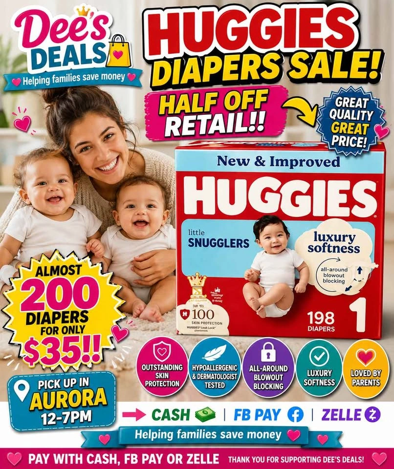 HUGE HUGGIES BOX DIAPERS $35 - photo 3