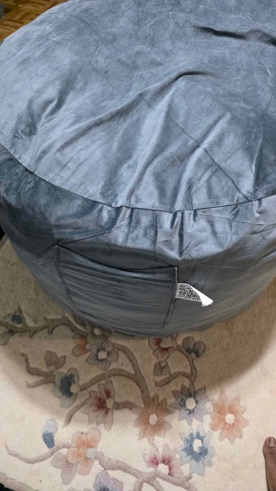 Set of 2 Grey Bean Bag Chairs - photo 3