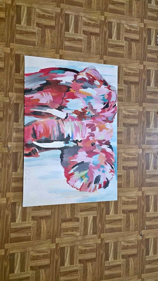 Abstract Elephant Canvas Painting