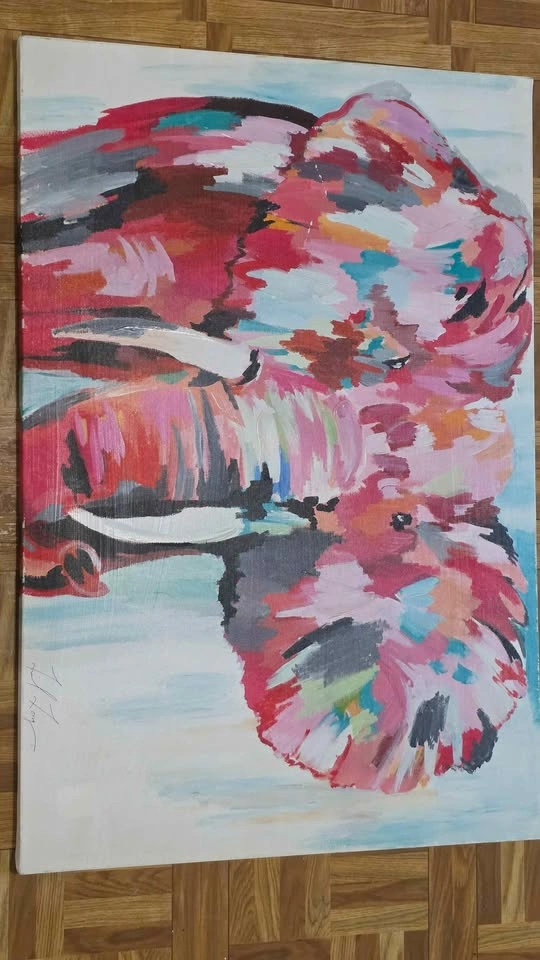 Abstract Elephant Canvas Painting - photo 2