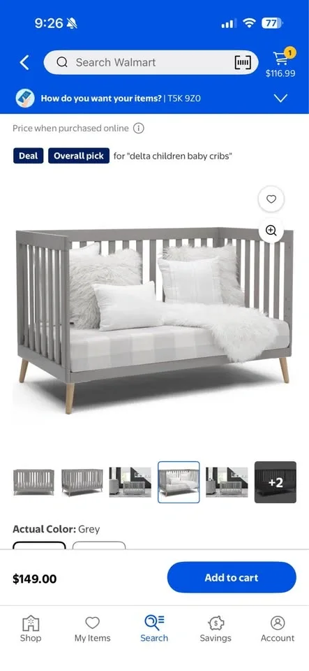 Grey baby crib - photo 3