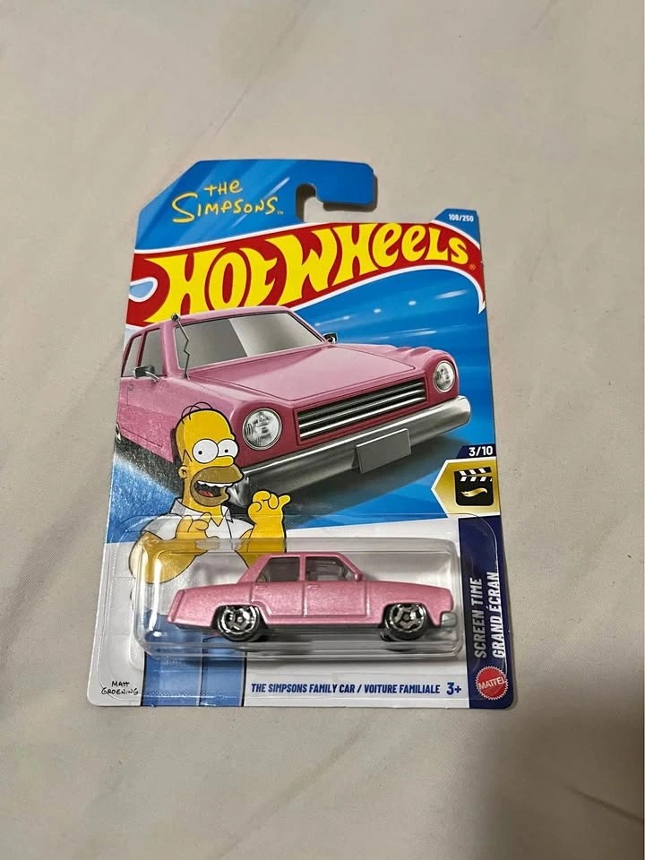 Simpsons pink Hot Wheels car