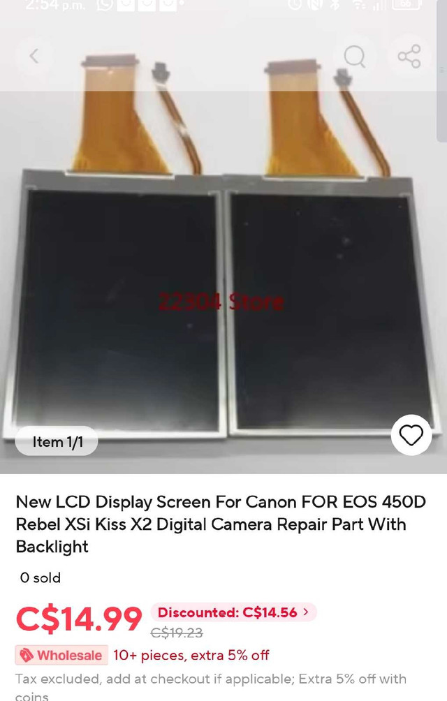 Replacement LCD for Canon EOS