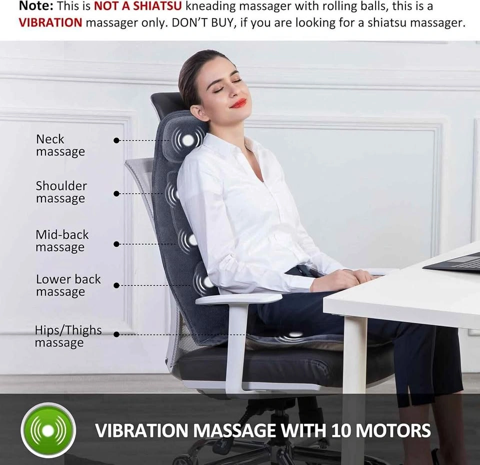 Snailax Massage Chair Pad – Heat & Vibration Massage (Open Box)