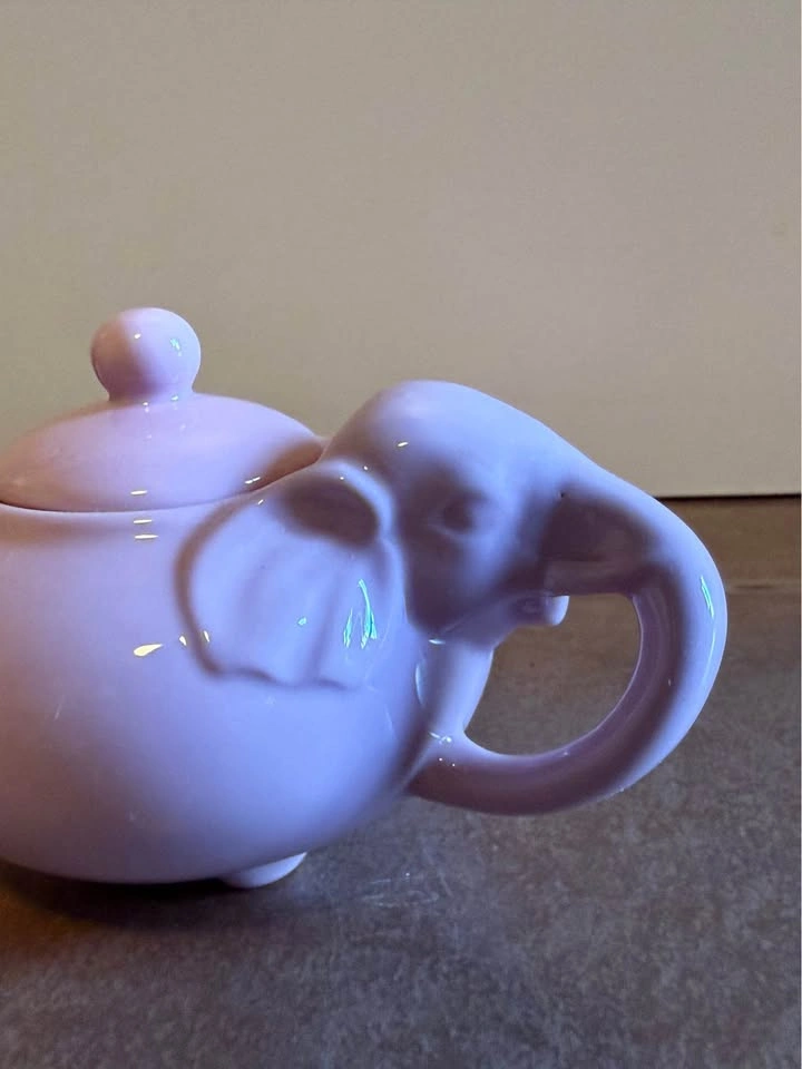 Ceramic Elephant Creamer and Sugar Bowl Set - Lavender - photo 2