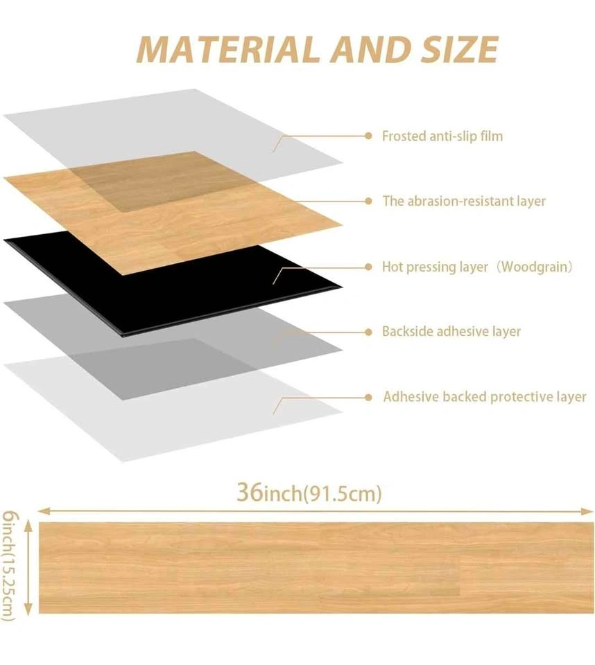 Peel and Stick Floor Tiles Natural 36"x6" - 36 Pack - photo 4