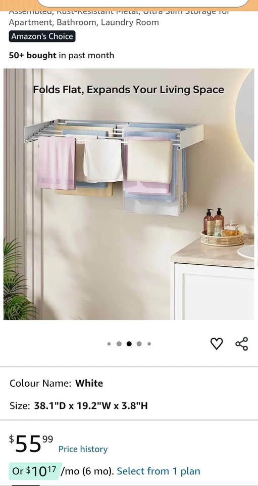 APEXCHASER Wall Mounted Clothes Drying Rack - photo 2